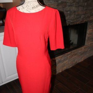 Coral Short Sleeve Shift Dress